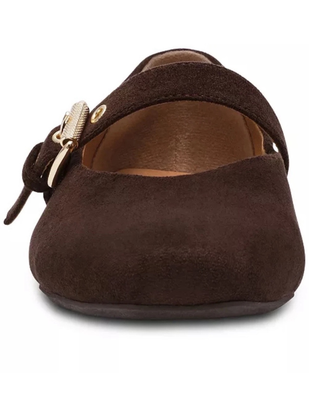 Women's NWT Buckle Mary Jane Flats in Brown Faux Suede-Size 7- DV by Dolce Vita - Picture 9 of 12
